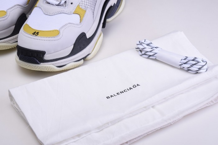 BL TRIPLE S TRAINERS CLEAR SOLE GREY YELLOF WHITE 541624 W09OH 1008